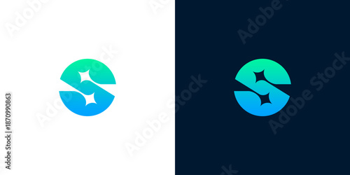 Dynamic Letter S Logo with Sparkling Gradient Design – A Modern and Elegant Symbol for Brand Identity and Corporate Visuals