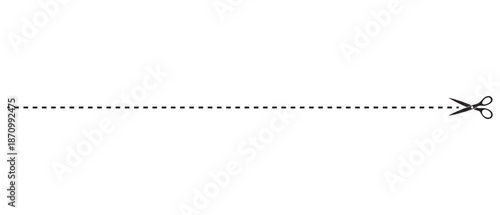 Scissors line cutter page cross black icon  vector background design.