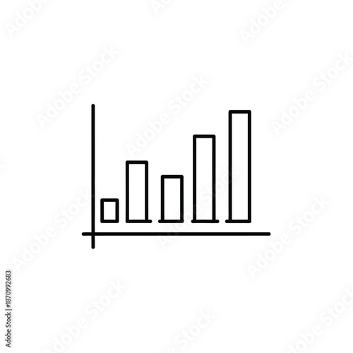 A solid black bar graph illustration on a white background viewed from directly above
