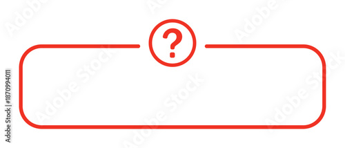 Red question mark frame with circular icon.