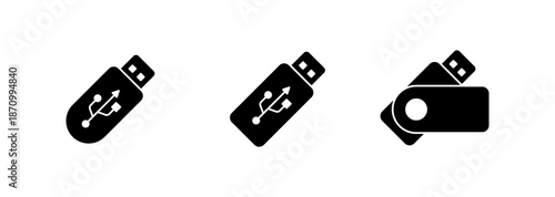 Usb flash drive icon isolated on white background.