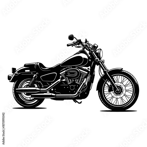 Classic motorcycle illustration on white background