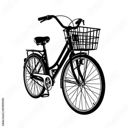 Classic bicycle with front basket and rear carrier