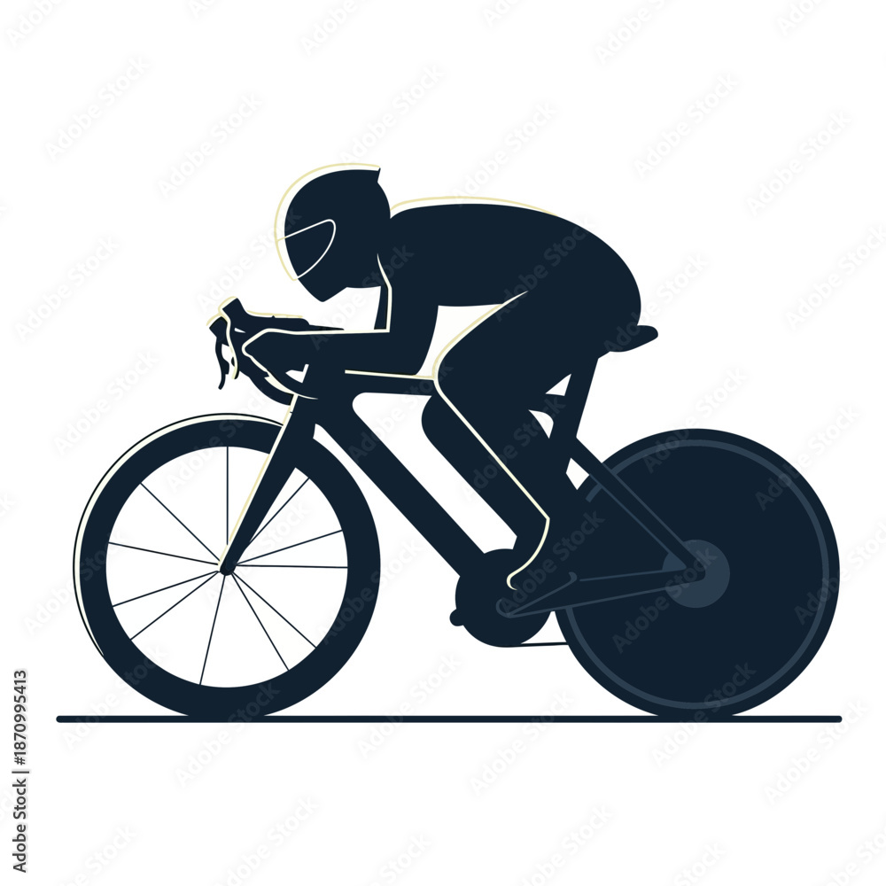 Fototapeta premium Cyclist riding a bicycle in a racing position