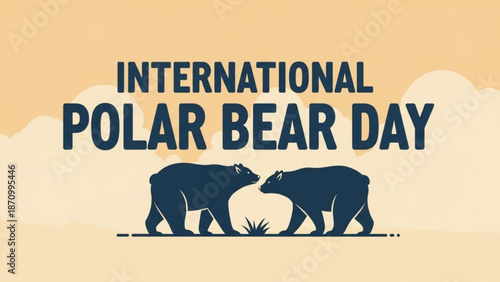 Polar Bears Walking Together on Iceberg during International Polar Bear Day