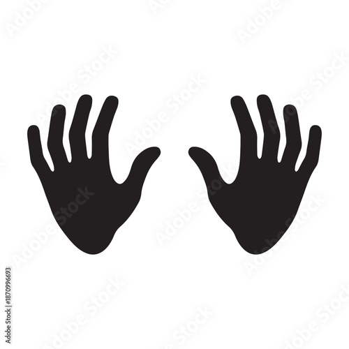 Hand icon, vector illustration flat design style isolated on white.