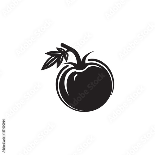 Tomato icon black natural food vector design illustration.