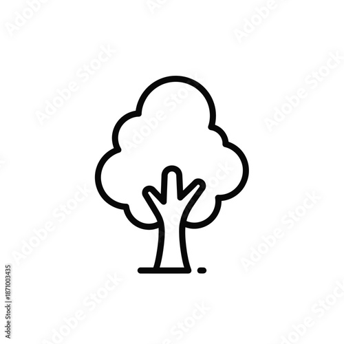 Simple black tree illustration on white background