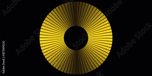3D Symmetrical Radial Turbine Background with Opaque Gold Metallic Blades