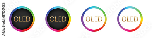Colorful oled circle variants with gradient effects.