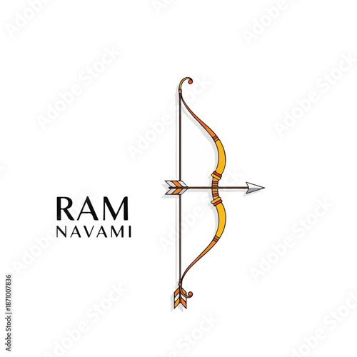 A bow and arrow with orange and yellow hues