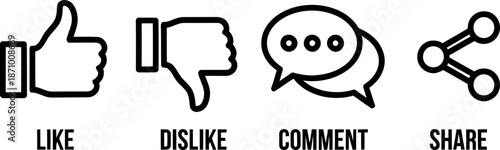 Social media interaction icons Vector
