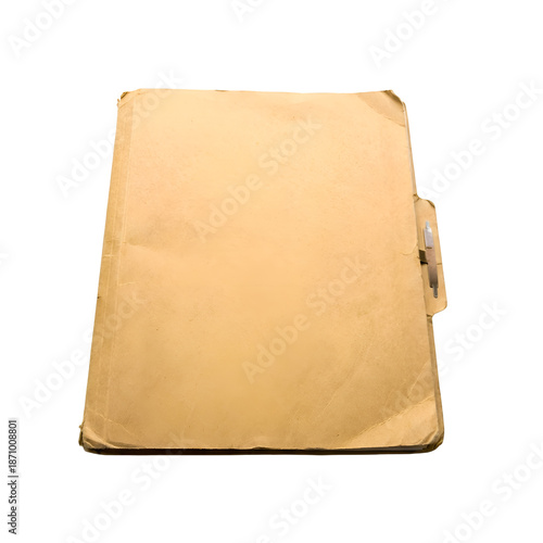 Wallpaper Mural A Worn and Aged Manila File Folder, Filled with Documents, Standing Upright and Isolated on a Clean Black Background, Ready for Organization or Archiving Torontodigital.ca