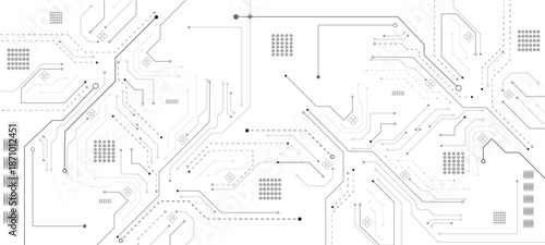 Vector Technology black circuit diagram concept. Abstract technology on white background. abstract architectural background