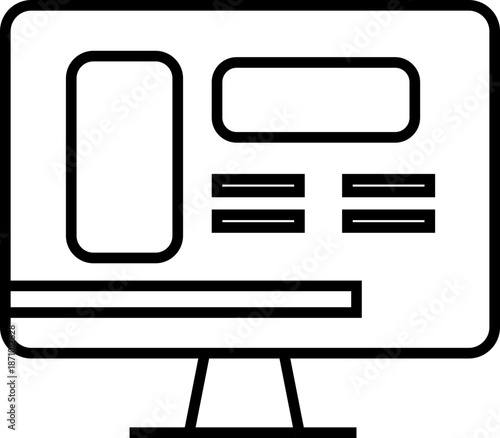 Responsive design display icon, showing website compatibility across desktop, tablet, smartphone screen and mobile devices. Ideal for web design, UI UX, apps, development, and technology projects.