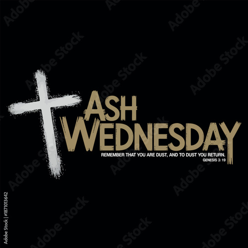 ASH Wednesday february 17th typography vector t-shirt design print