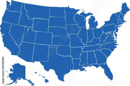 map of united states usa illustration