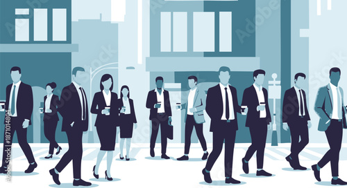 business team standing in front of city skyline