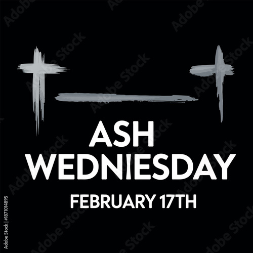 ASH Wednesday february 17th typography vector t-shirt design print