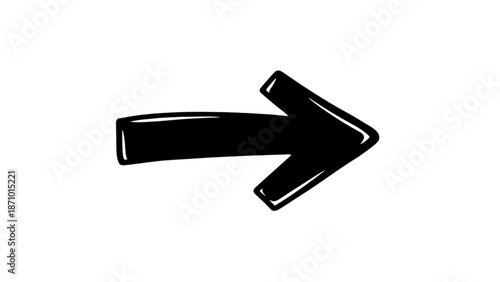 A large black arrow pointing to the right on a white background