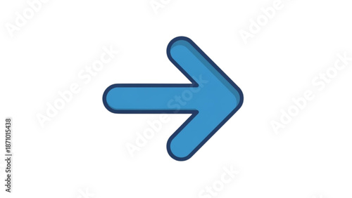 A blue arrow pointing to the right on a white background