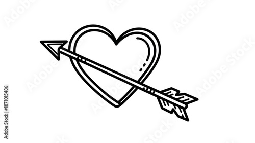 A simple line drawing of a heart pierced by an arrow, symbolizing love and affection