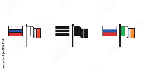 Flags of russia and other nations Vector