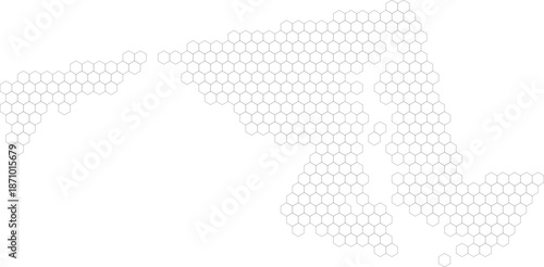Maryland, United States – hexagonal grid vector map (Albers equal area conic projection, PPT-compatible & fully editable)