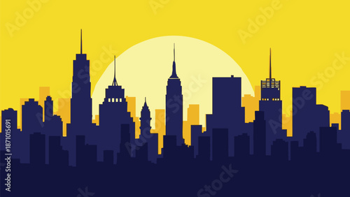 Seattle city skyline at sunset and night