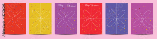Christmas New Year geometric gift box card set deferent color