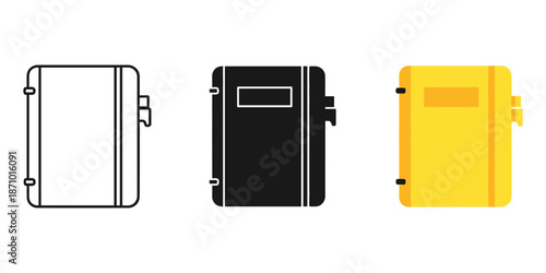 Three colored storage boxes Vector