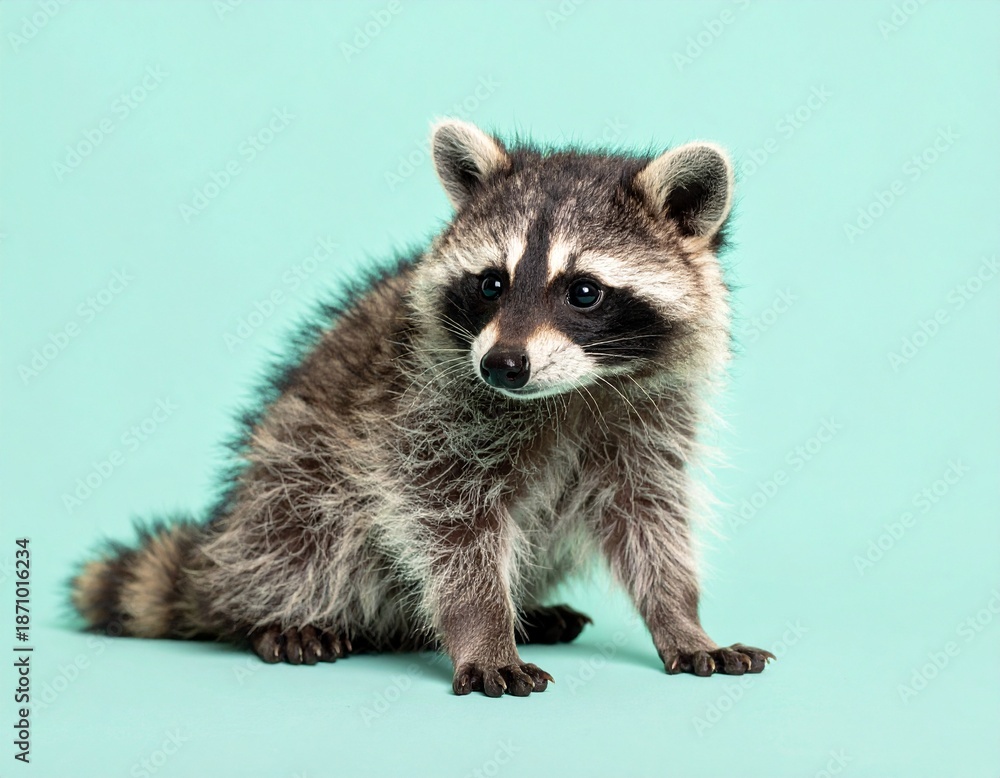 Fototapeta premium Waschbärbaby – Pastellmint