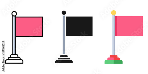 Three flags on poles Vector