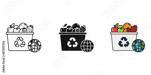 Illustrations of recycling fruits Vector