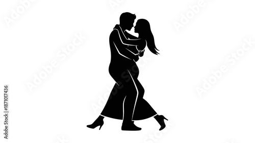 Couple dancing together Valentine night