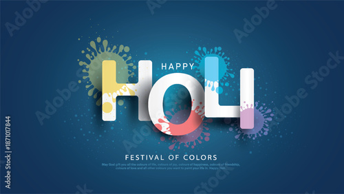 Happy Holi Indian festival of colors background design. Vector illustration.
