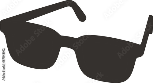Wayfarer sunglasses silhouette icon, classic fashion accessory for summer, UV protection, outdoor style and design, flat vector illustration