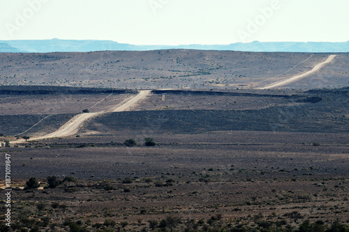 Scenic view of a Gravel Road in African desert