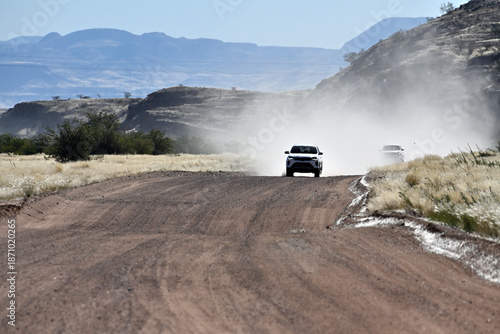 Scenic view of a Gravel Road in African desert