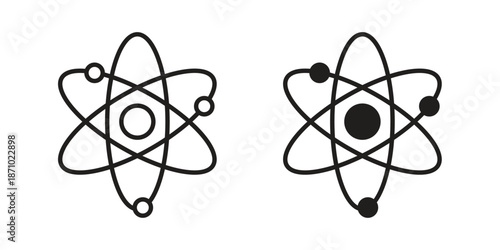 Physics icons vector collection for web designs. flat icons