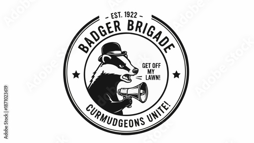 Badger Brigade Curmudgeons Unite Emblem.
