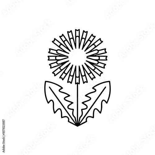 シンプルなタンポポの線画アイコン
