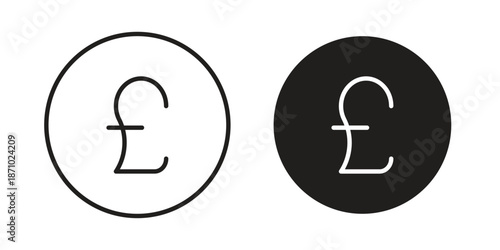 Pound icons vector collection for web designs. flat icons