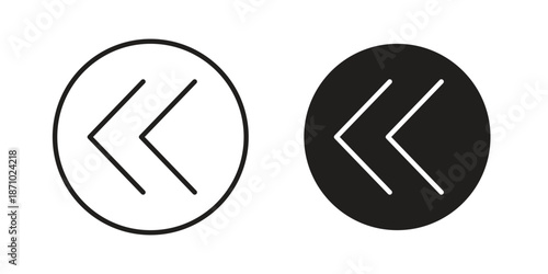Previous arrow icons vector collection for web designs. flat icons