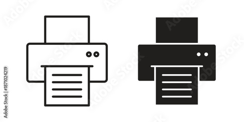 Print button icons vector collection for web designs. flat icons