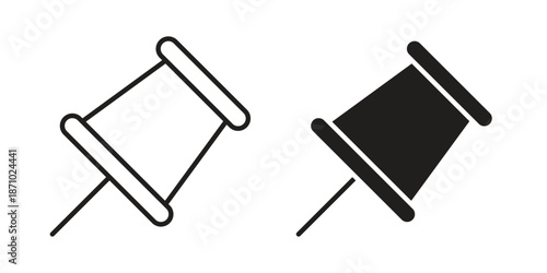 Push pin icons vector collection for web designs. flat icons