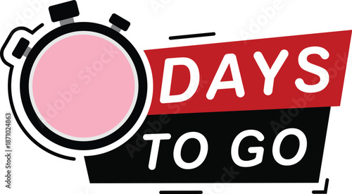 Days to Go Countdown Badge icon Set .Sale Deadline, Limited Time Offer and Event Timer Labels.1,2,3,4,5,6,7,8,9,10 days left countdown icon.