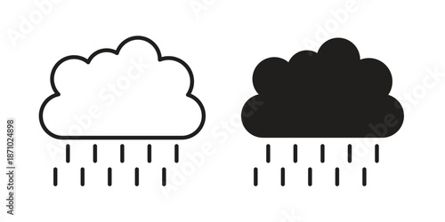 Rain icons vector collection for web designs. flat icons