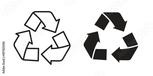 Recycle icons vector collection for web designs. flat icons