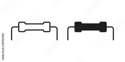 Resistor icons vector collection for web designs. flat icons